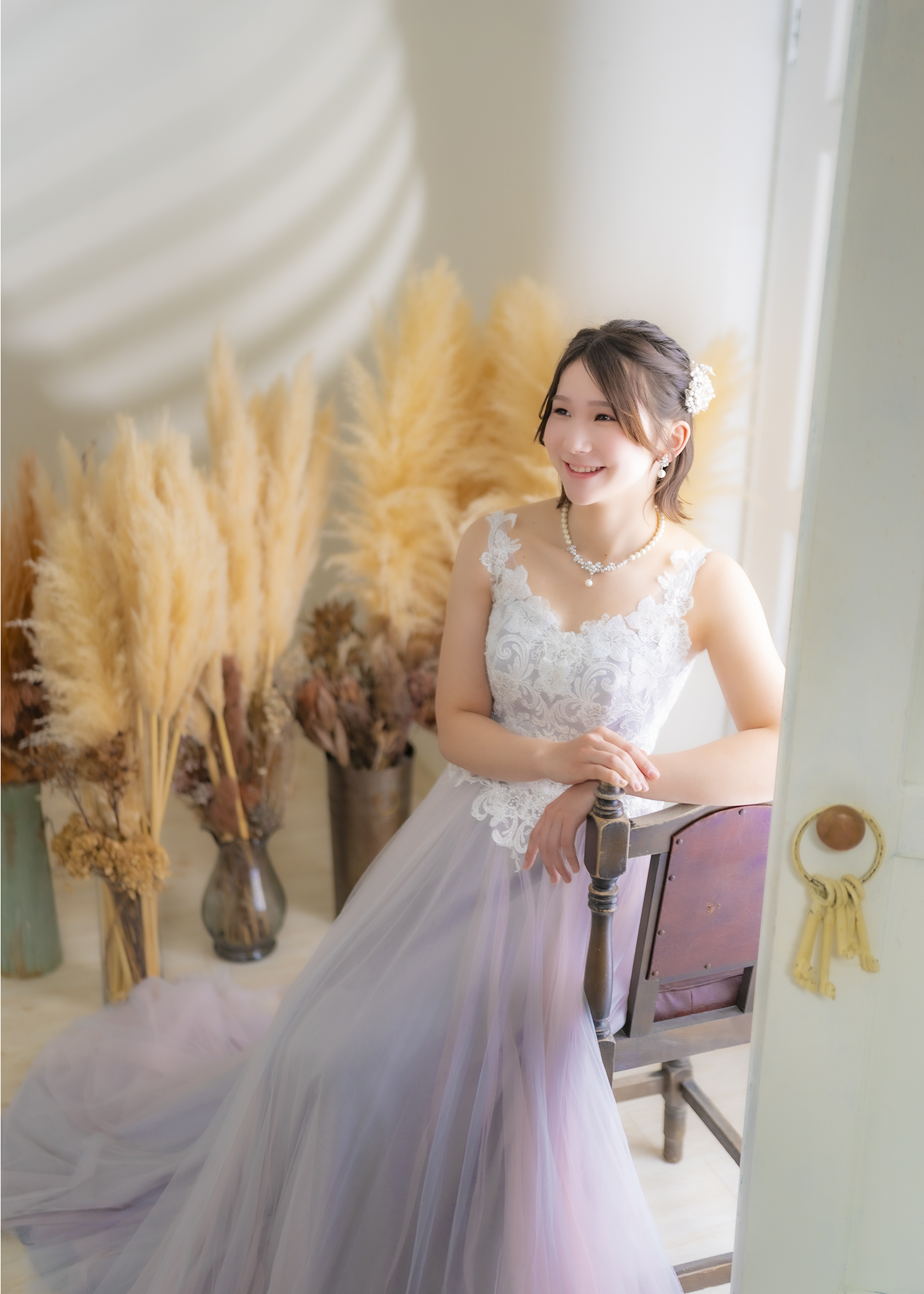 ドレスで成人写真